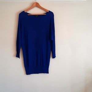 SILK Lauren Ralph Lauren 100% Silk Cobalt Blue Top Large